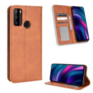 For BLU G51 Plus Magnetic Buckle Retro Texture Leather Phone Case(Brown) (OEM)