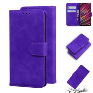 For UMIDIGI F1 Skin Feel Pure Color Flip Leather Phone Case(Purple) (OEM)