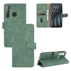 For HTC Desire 20 Pro Solid Color Skin Feel Magnetic Buckle Horizontal Flip Calf Texture PU Leather Case with Holder & Card Slots & Wallet(Green) (OEM)