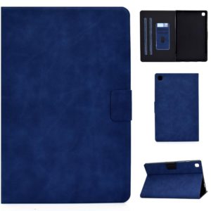For Samsung Galaxy Tab A7 (2020) T500 Cowhide Texture Horizontal Flip Leather Case with Holder & Card Slots & Sleep / Wake-up(Blue) (OEM)