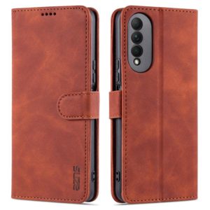 For Honor X20 SE AZNS Skin Feel Calf Texture Horizontal Flip Leather Case with Card Slots & Holder & Wallet(Brown) (AZNS) (OEM)