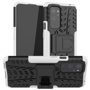 For OnePlus 9 Pro Tire Texture Shockproof TPU+PC Protective Case with Holder(White) (OEM)