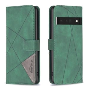 For Google Pixel 7 Pro 5G BF05 Magnetic Buckle Rhombus Texture Leather Phone Case(Green) (OEM)