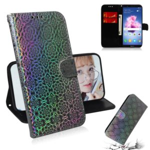 For Huawei Y5 2018 / Y5 Lite 2018 Solid Color Colorful Magnetic Buckle Horizontal Flip PU Leather Case with Holder & Card Slots & Wallet & Lanyard(Silver) (OEM)