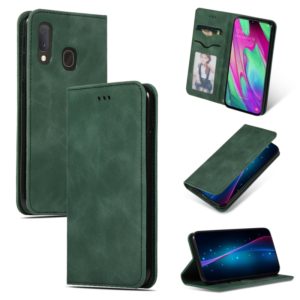 Retro Skin Feel Business Magnetic Horizontal Flip Leather Case for Galaxy A20E & A10E & A202F(Army Green) (OEM)