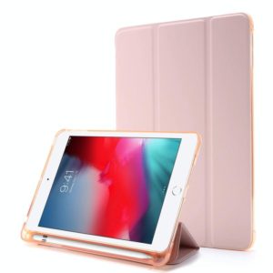 For iPad Mini 4 Airbag Horizontal Flip Leather Case with Three-fold Holder (Pink) (OEM)
