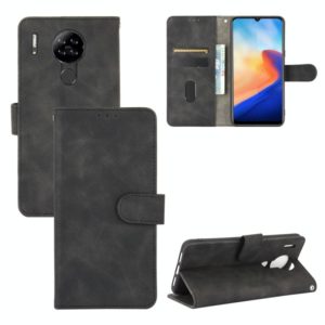 For Blackview A80 Solid Color Skin Feel Magnetic Buckle Horizontal Flip Calf Texture PU Leather Case with Holder & Card Slots & Wallet(Black) (OEM)