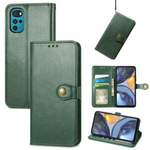 For Motorola Moto G22 Retro Solid Color Buckle Leather Phone Case(Green) (OEM)