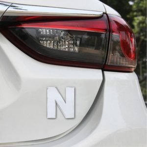 Car Vehicle Badge Emblem 3D English Letter N Self-adhesive Sticker Decal, Size: 4.5*4.5*0.5cm (OEM)