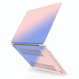For MacBook Air 13 A2179 & A2337 Hollow Cream Style Laptop Plastic Protective Case(Rose Pink Matching Tranquil Blue) (OEM)
