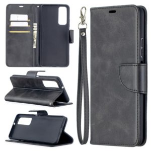 For Huawei P smart 2021 / Y7a Retro Lambskin Texture Pure Color Horizontal Flip PU Leather Case with Holder & Card Slots & Wallet & Lanyard(Black) (OEM)