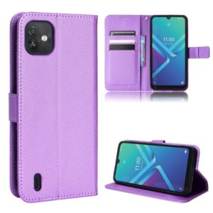 For Wiko Y82 Diamond Texture Leather Phone Case(Purple) (OEM)