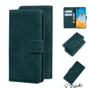 For Huawei P40 Pro Skin Feel Pure Color Flip Leather Phone Case(Green) (OEM)