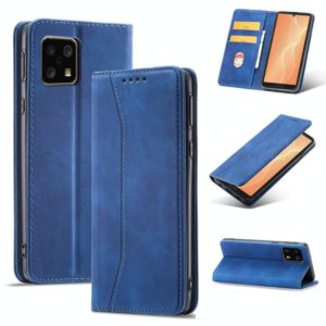 For Sharp Aquos Sense 4 5G Magnetic Dual-fold Leather Phone Case(Blue) (OEM)