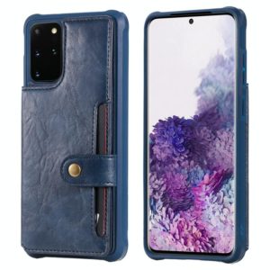 For Galaxy S20 Plus Shockproof Horizontal Flip Protective Case with Holder & Card Slots & Wallet & Photo Frame & Short + Long Lanyard(Blue) (OEM)