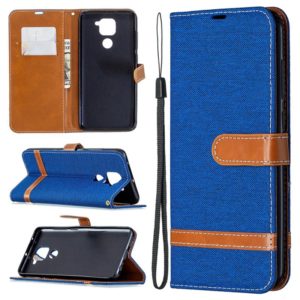 For Xiaomi Redmi Note 9 Denim Texture Horizontal Flip Leather Case with Holder & Card Slots & Wallet & Lanyard(Blue) (OEM)