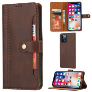 For iPhone 12 Pro Max Calf Texture Double Fold Clasp Horizontal Flip Leather Case with Photo Frame & Holder & Card Slots & Wallet(Coffee) (OEM)