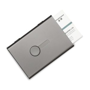 Metal Portable Push Card Case Ultra-thin Frosted Light Business Card Packing Box(Gray) (OEM)