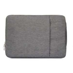 11.6 inch Universal Fashion Soft Laptop Denim Bags Portable Zipper Notebook Laptop Case Pouch for MacBook Air, Lenovo and other Laptops, Size: 32.2x21.8x2cm (Grey) (OEM)
