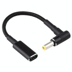 PD 100W 18.5-20V 5.5 x 2.5mm Elbow to USB-C / Type-C Adapter Nylon Braid Cable (OEM)