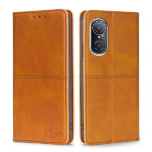 For Huawei Nova 9 SE 4G Cow Texture Magnetic Horizontal Flip Leather Phone Case(Light Brown) (OEM)