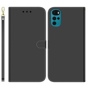 For Motorola Moto G22 Imitated Mirror Surface Horizontal Flip Leather Phone Case(Black) (OEM)