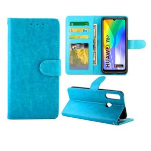 For Huawei Y6p(2020) Crazy Horse Texture Leather Horizontal Flip Protective Case with Holder & Card Slots & Wallet & Photo Frame(baby Blue) (OEM)