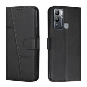 For Infinix Hot 12i Stitching Calf Texture Buckle Leather Phone Case(Black) (OEM)