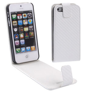 Carbon Fiber Texture Leather Case for iPhone 5 & 5s & SE & SE (White) (OEM)