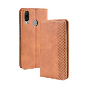 Magnetic Buckle Retro Crazy Horse Texture Horizontal Flip Leather Case for Wiko VIEW 3 LITE , with Holder & Card Slots & Photo Frame(Brown) (OEM)