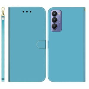 For Tecno Camon 18 / 18P Imitated Mirror Surface Horizontal Flip Leather Phone Case(Blue) (OEM)