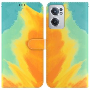 For OnePlus Nord CE 2 5G Watercolor Pattern Horizontal Flip Leather Phone Case(Autumn Leaf Color) (OEM)