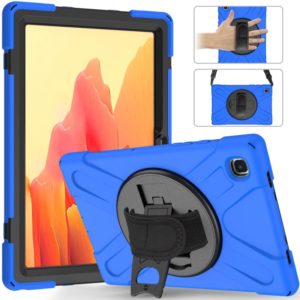 For Samsung Galaxy Tab A7 10.4 2020 T500 / T505 Shockproof Colorful Silicone + PC Protective Case with Holder & Shoulder Strap & Hand Strap(Blue) (OEM)
