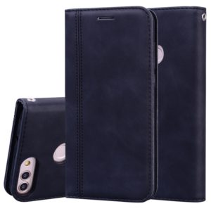 For Huawei P Smart / Enjoy 7S Frosted Business Magnetic Horizontal Flip PU Leather Case with Holder & Card Slot & Lanyard(Black) (OEM)