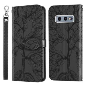 For Samsung Galaxy S10e Life of Tree Embossing Pattern Horizontal Flip Leather Case with Holder & Card Slot & Wallet & Photo Frame & Lanyard(Black) (OEM)