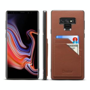 For Galaxy Note9 Denior V1 Luxury Car Cowhide Leather Protective Case with Double Card Slots(Brown) (Denior) (OEM)