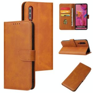 For Huawei P30 Calf Texture Buckle Horizontal Flip Leather Case with Holder & Card Slots & Wallet(Khaki) (OEM)