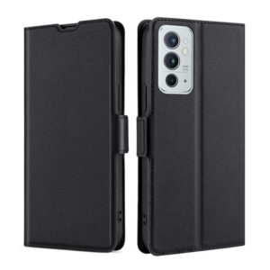 For OnePlus 9RT 5G Ultra-thin Voltage Side Buckle Horizontal Flip Leather Phone Case with Holder & Card Slot(Black) (OEM)