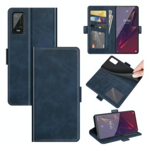 For Wiko Power U20 Dual-side Magnetic Buckle Horizontal Flip Leather Case with Holder & Card Slots & Wallet(Dark Blue) (OEM)