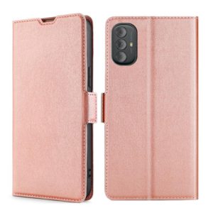 For Motorola Moto G Power 2022 Ultra-thin Voltage Side Buckle Leather Phone Case(Rose Gold) (OEM)