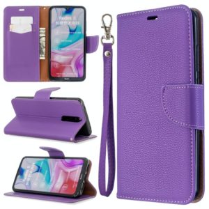 For Xiaomi Redmi 8 Litchi Texture Pure Color Horizontal Flip PU Leather Case with Holder & Card Slots & Wallet & Lanyard(Purple) (OEM)