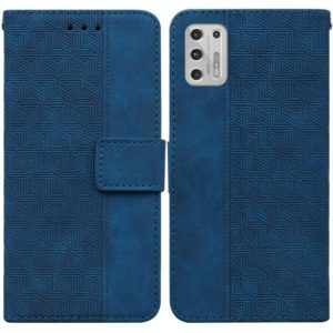 For Motorola Moto G Stylus 2021 Geometric Embossed Leather Phone Case(Blue) (OEM)