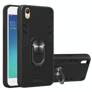 For OPPO A37 2 in 1 Armour Series PC + TPU Protective Case with Ring Holder(Black) (OEM)