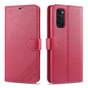 For Oppo Reno4 / Reno4 Pro AZNS Sheepskin Texture Horizontal Flip Leather Case with Holder & Card Slots & Wallet(Red) (AZNS) (OEM)