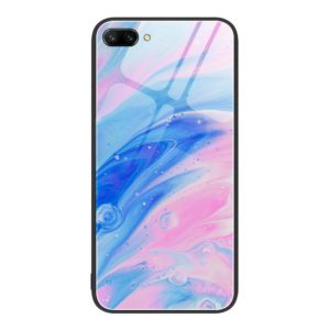 For Honor 10 Marble Pattern Glass Protective Phone Case(Pink) (OEM)