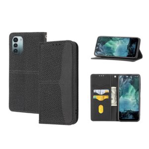 For Nokia G21 / G11 Woven Texture Stitching Magnetic PU Leather Phone Case(Black) (OEM)