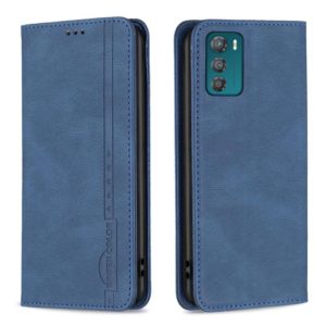 For Motorola Moto G42 4G Magnetic RFID Blocking Anti-Theft Leather Phone Case(Blue) (OEM)