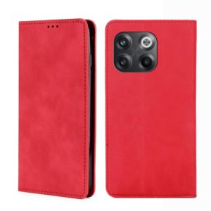 For OnePlus 10T Skin Feel Magnetic Horizontal Flip Leather Phone Case(Red) (OEM)