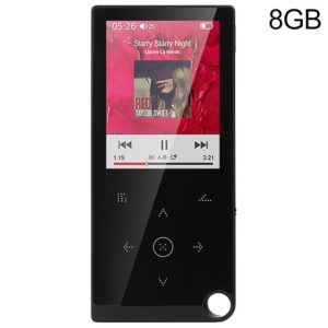 E05 2.4 inch Touch-Button MP4 / MP3 Lossless Music Player, Support E-Book / Alarm Clock / Timer Shutdown, Memory Capacity: 8GB without Bluetooth(Black) (OEM)