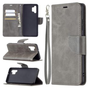 For Samsung Galaxy A32 4G Retro Lambskin Texture Pure Color Horizontal Flip PU Leather Case with Holder & Card Slots & Wallet & Lanyard(Grey) (OEM)